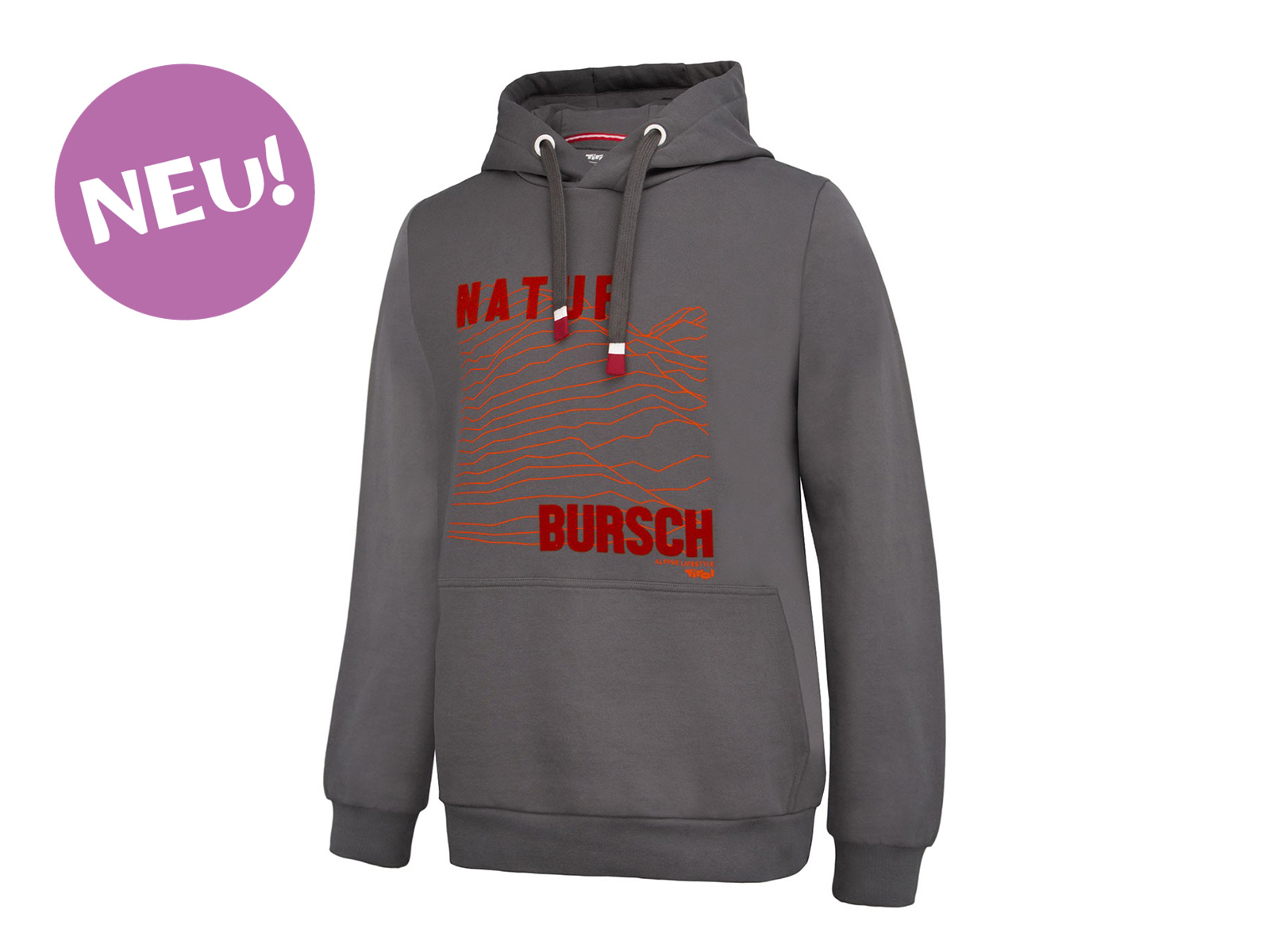 Herren-Hoodie-Natur-Bursch